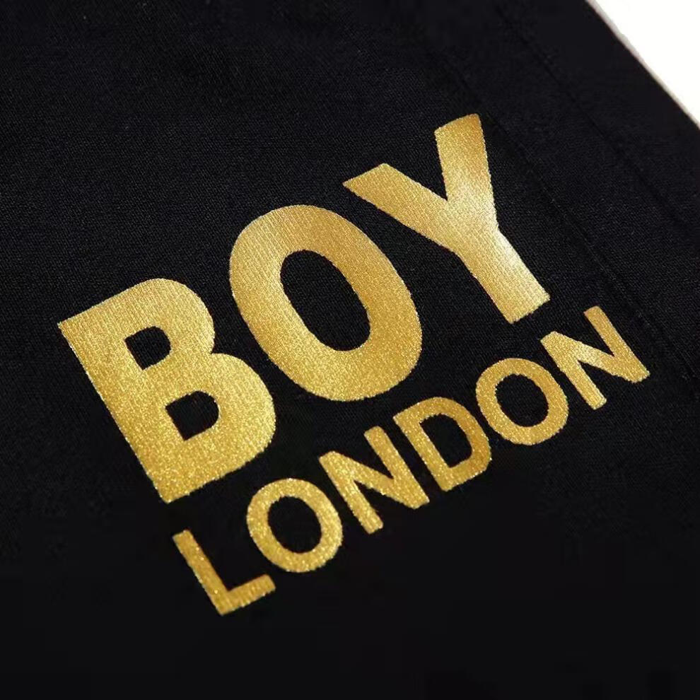 boy英版伦敦潮牌短裤男女夏季boy烫金老鹰宽松时尚印花字母休闲情侣五