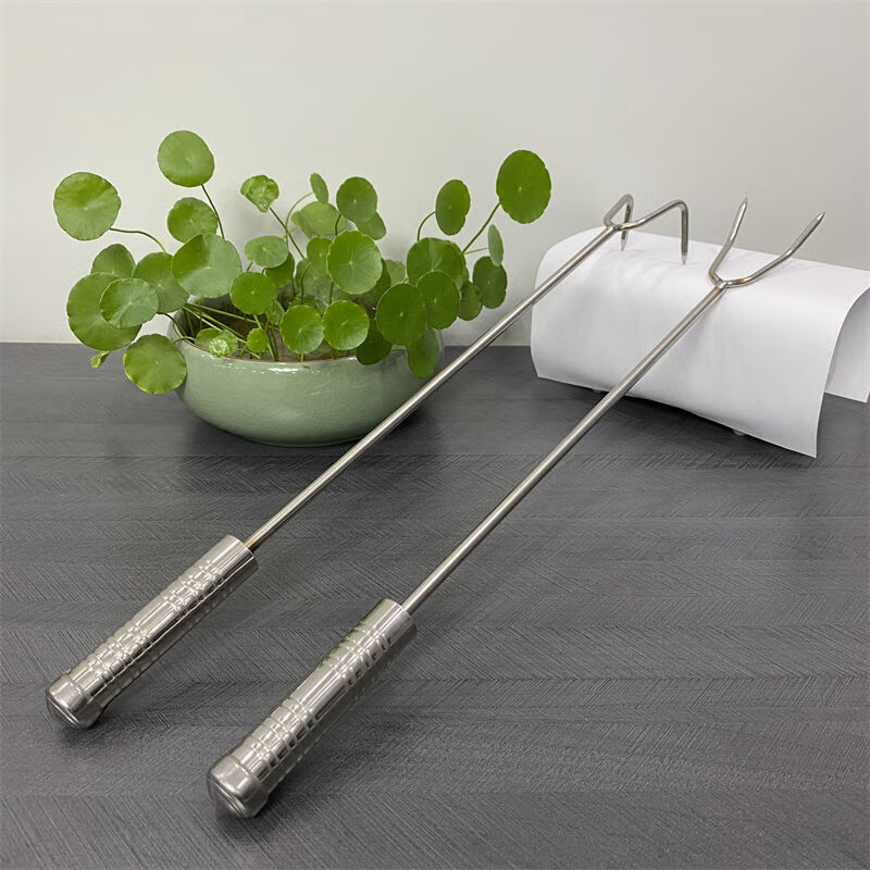 不锈钢捞肉钩抓肉单钩双钩子捞卤肉钩子叉子厨房用烧腊钩子肉叉子双钩