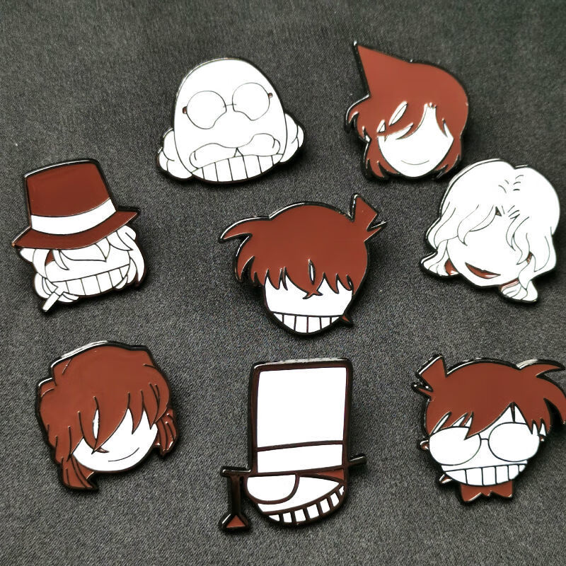 新品日系侦探柯南周边徽章怪盗基德金属胸针男女情侣礼物 灰原哀q版