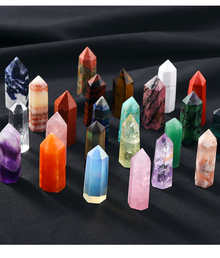 尖晶石原石天然水晶白紫粉原石单尖柱矿石消磁水晶柱晶石装饰品标本
