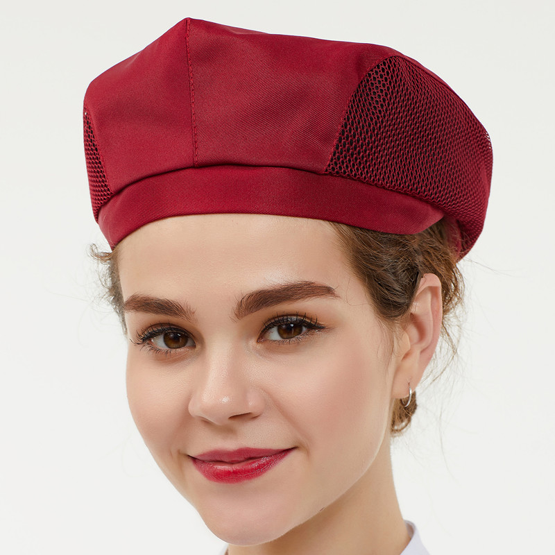 【贝雷帽厨师】餐饮服务员帽子工作帽女帽男鸭舌帽厨房透气可调节定制