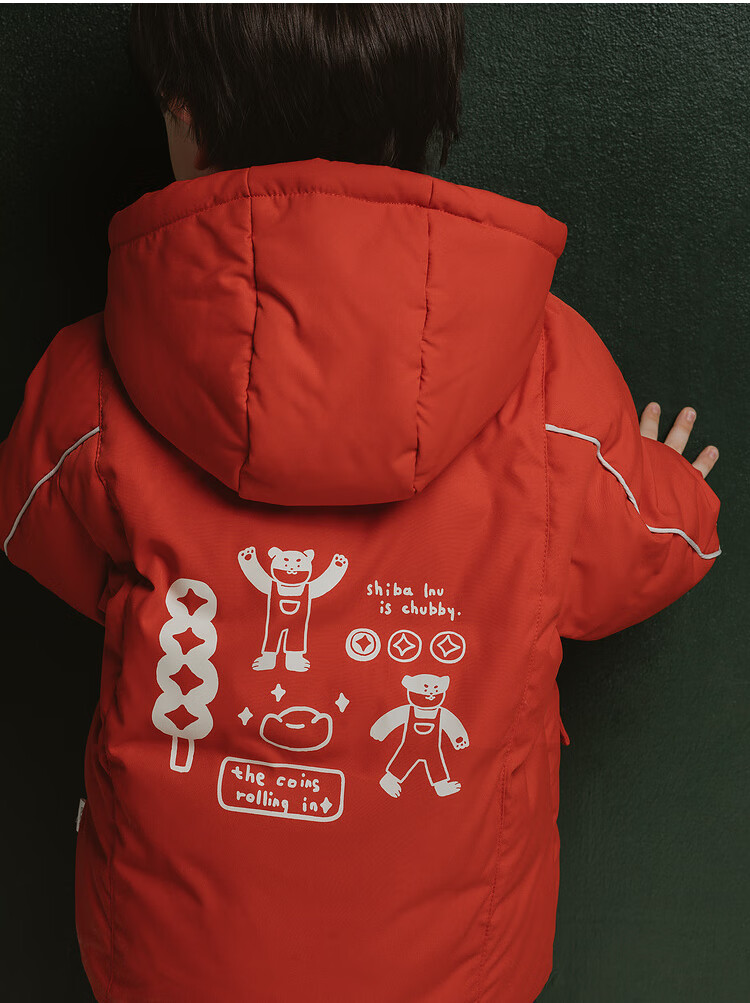 【鹅绒】papa爬爬冬儿童外套婴儿衣服男女宝宝新年羽绒冲锋衣儿童外出