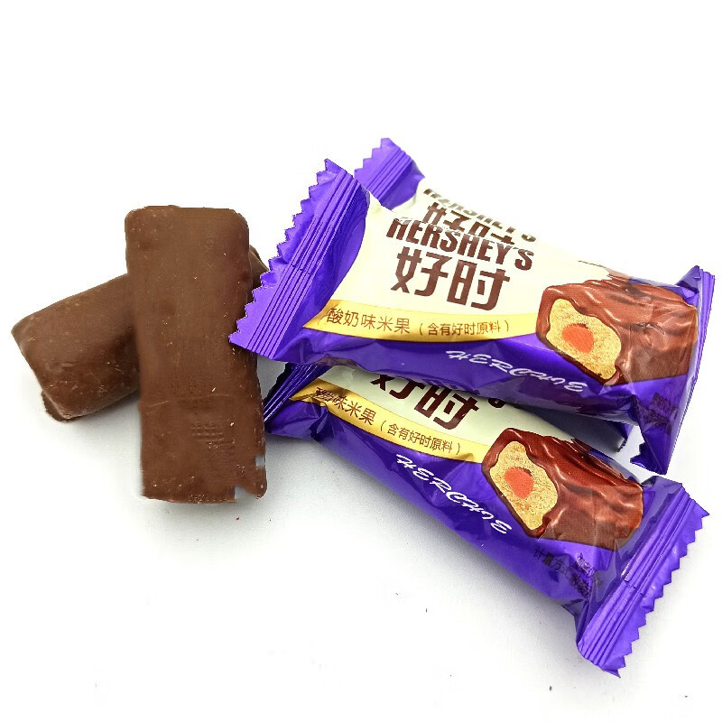 好时米果巧克力涂层草莓酸奶花生味散装喜糖休闲零食500g约60好时米果