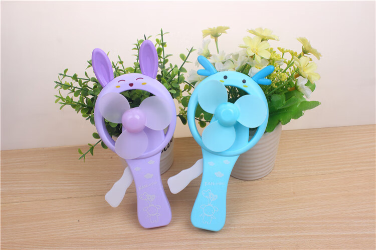 创意软耳朵多款卡通动物手压风扇 儿童礼品按压式风扇 手持小风扇