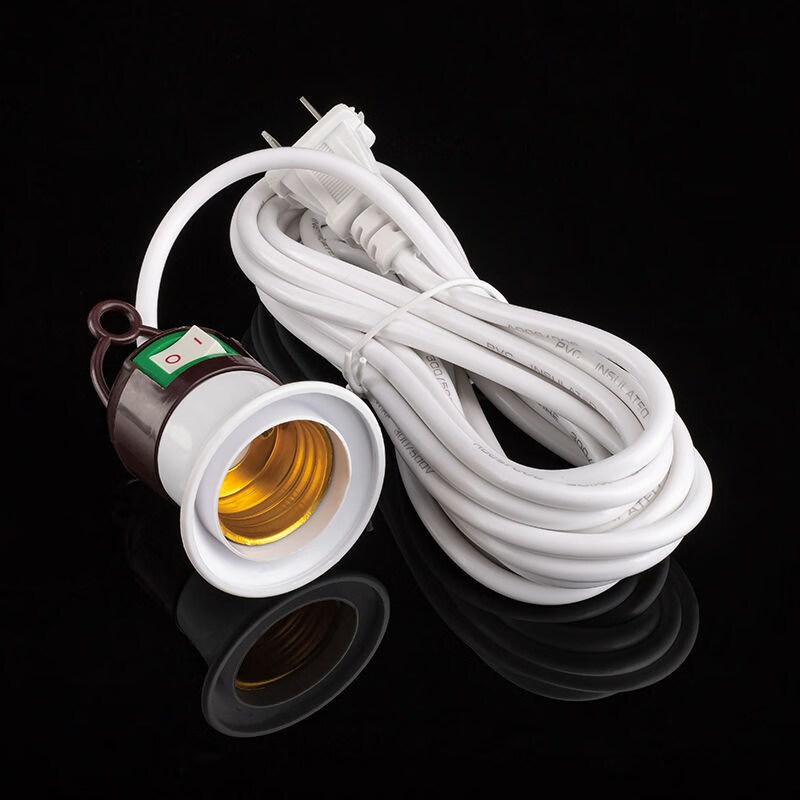 插座led灯泡吊悬挂式线带开关灯座插头线10米开关灯头线100w工程灯泡