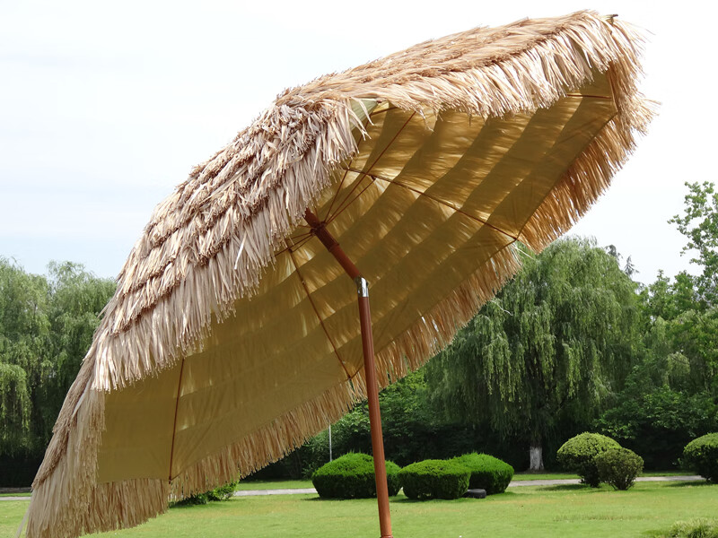 可狄大户外遮阳伞折叠太阳伞沙滩伞稻草伞茅草伞景区伞雨伞别墅庭院伞