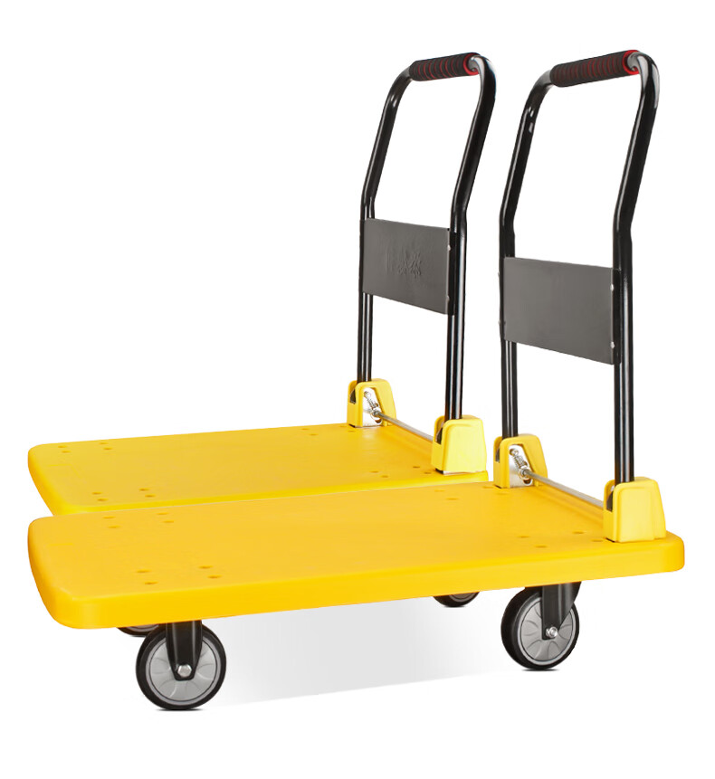 推车货搬运车拉车板车推车平板推车折叠平板车推货车拉货车拖车黄色