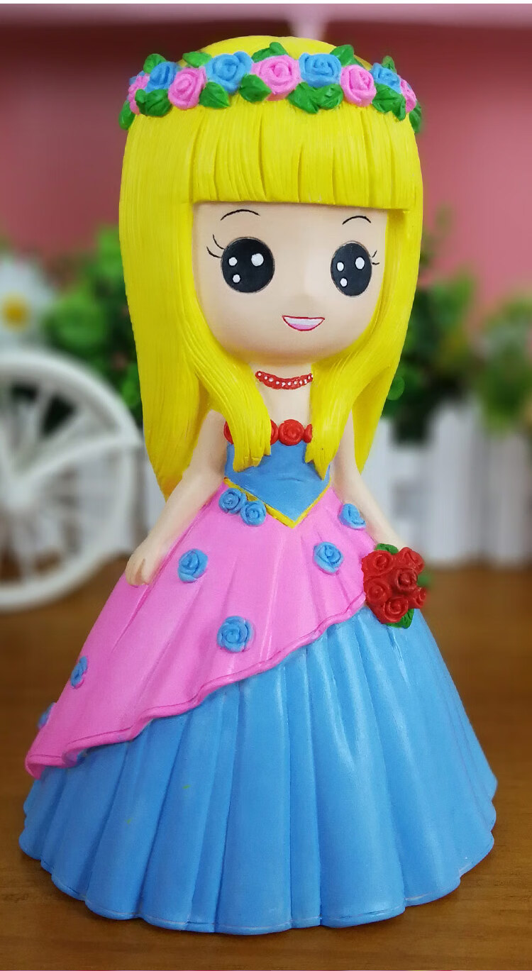 儿童彩绘石膏娃娃涂色白胚陶瓷摆摊涂鸦画手工diy上色搪胶存钱罐 d050