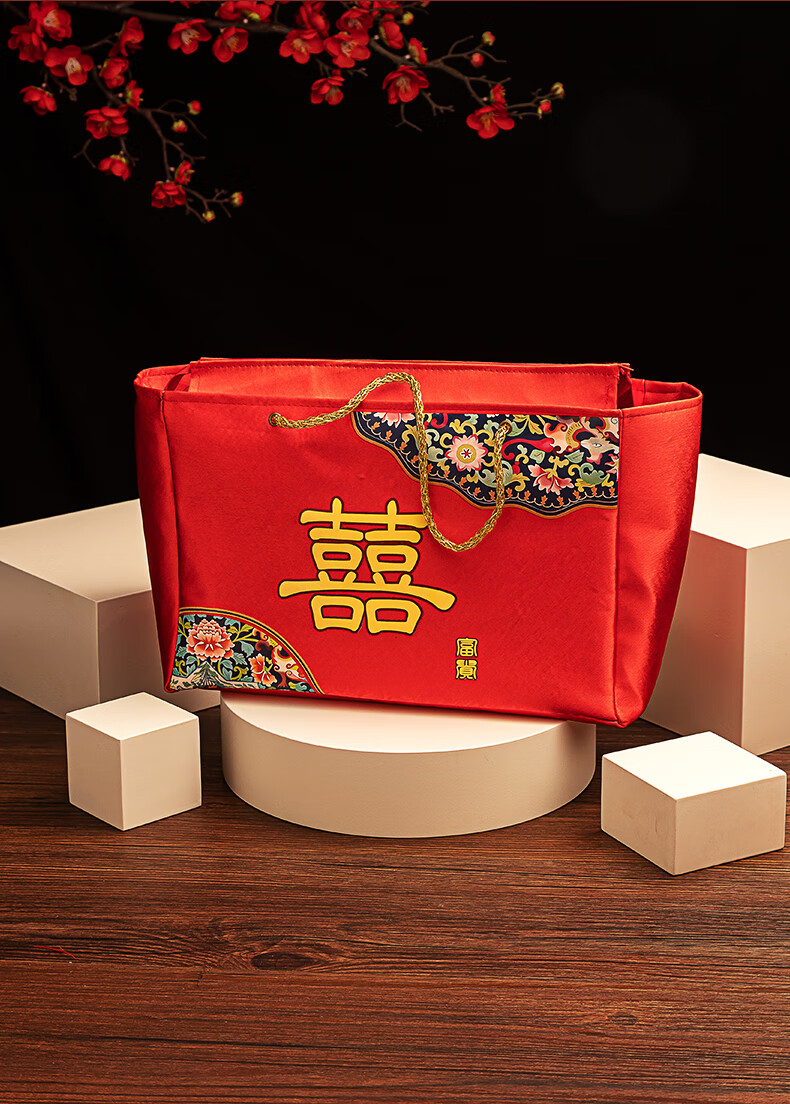 礼金袋彩礼钱袋子手提包聘金袋订婚礼金彩礼钱盒箱子结婚用品大红包袋