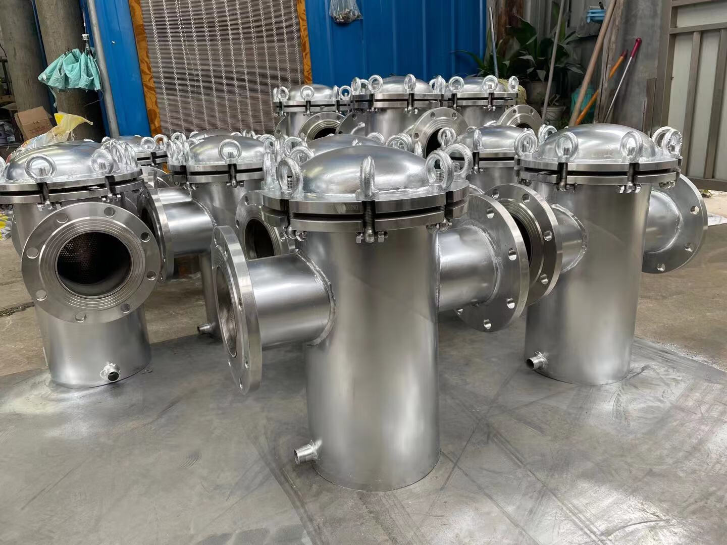 304l不锈钢篮式过滤器蓝式提篮316管道过滤器直通式t型工业污水燃dn50