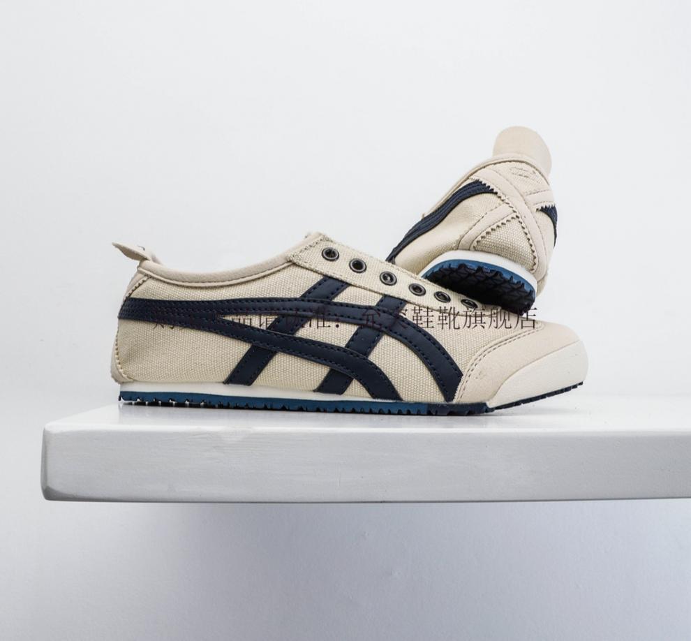 鬼冢虎阿甘鞋春季tiger真皮鬼冢虎阿甘鞋虎冢鞋一脚蹬透气帆布鞋皮