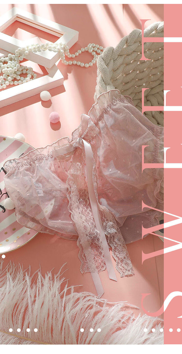 白色蕾丝内裤女日系蝴蝶结薄款可爱女生小内内透明舒适三角裤低腰