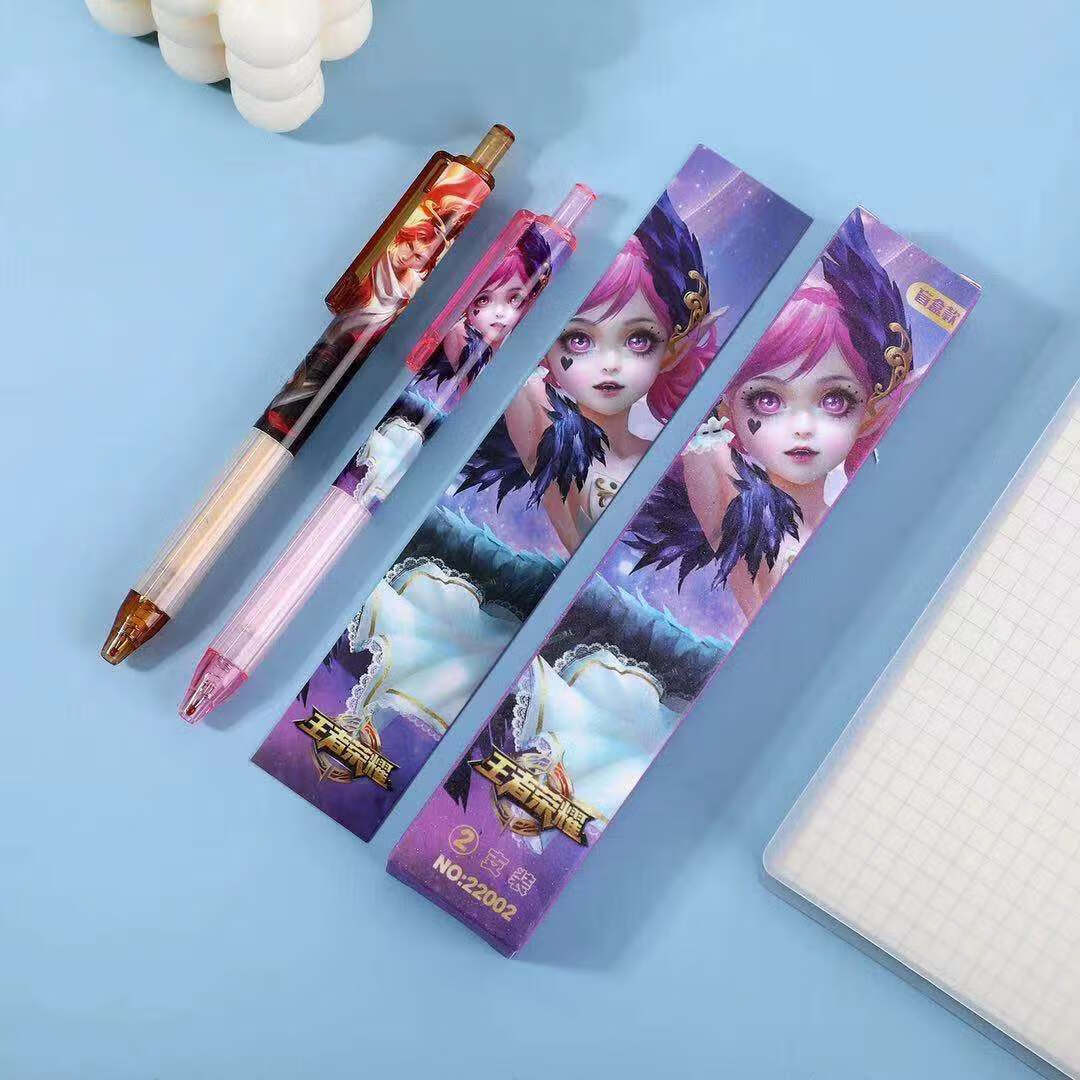 泰裕莱王者荣耀按动中性笔高颜值盲盒好看的笔头学习文具黑笔批发柯南