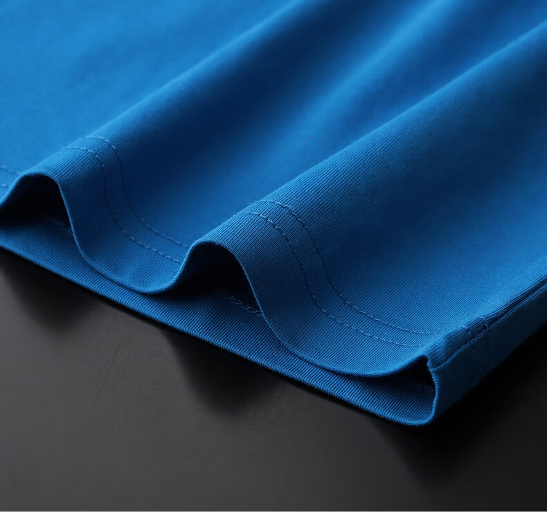 男虎年刺绣冰丝上衣克莱因蓝男士短袖t恤夏季丝光棉潮流体恤男装蓝色m