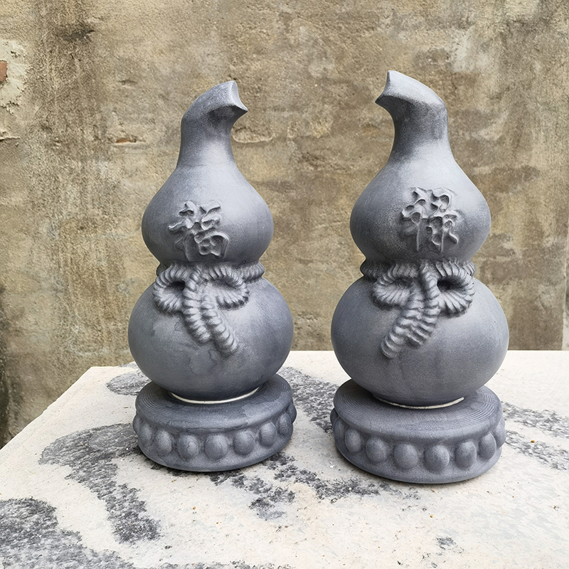 石雕葫芦摆件青石石头雕刻家居玄关工艺品大小号可定制 高10厘米肚子