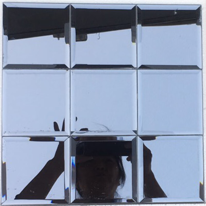 10厘米五面磨边斜边镜面玻璃马赛克镜子瓷砖电视背景ktv墙贴自粘 10