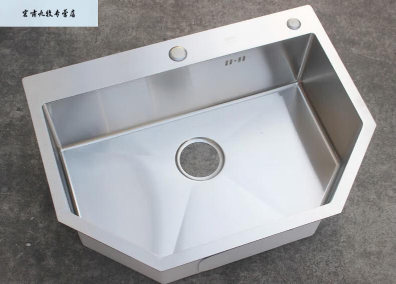 定制异形转角水槽六角双缺角转角钻石型加厚sus304洗碗池洗菜盆
