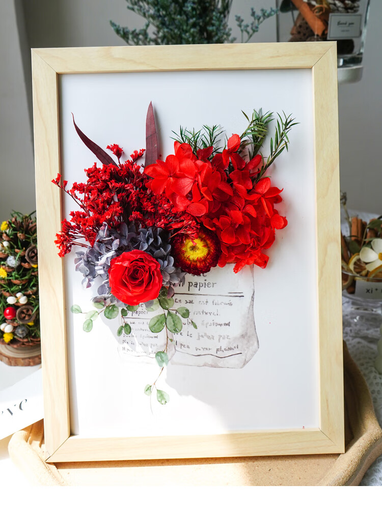 水无怜奈 真花植物艺术贴画大相框diy永生材料干花花艺课手工沙龙活动