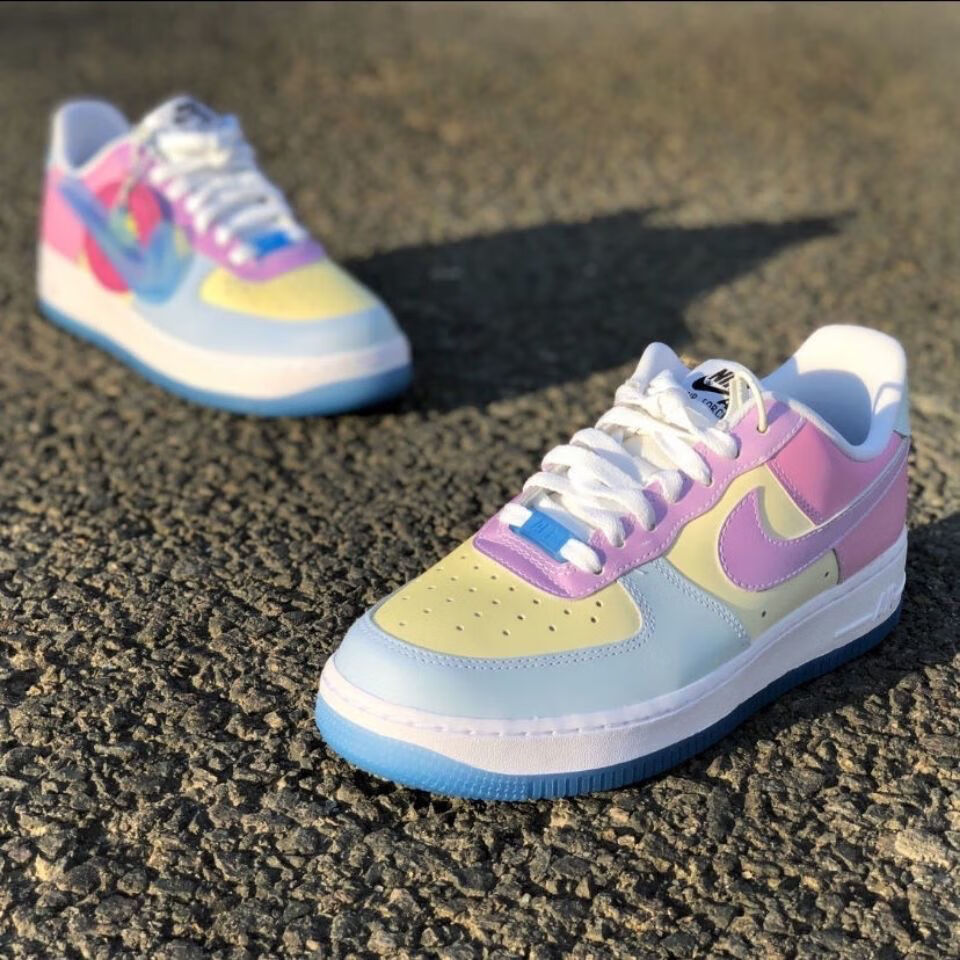 af1空军一号duk白蓝热感应变色龙 紫外线低帮男女运动板鞋ajsb 温变