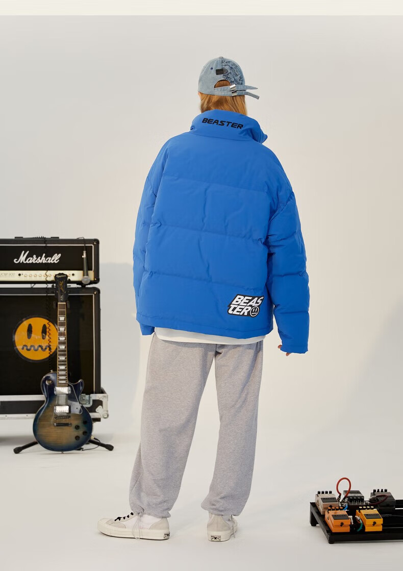 beaster反光羽绒服 beaster奥莱小恶魔鬼脸简约刺绣潮牌时尚街头潮流