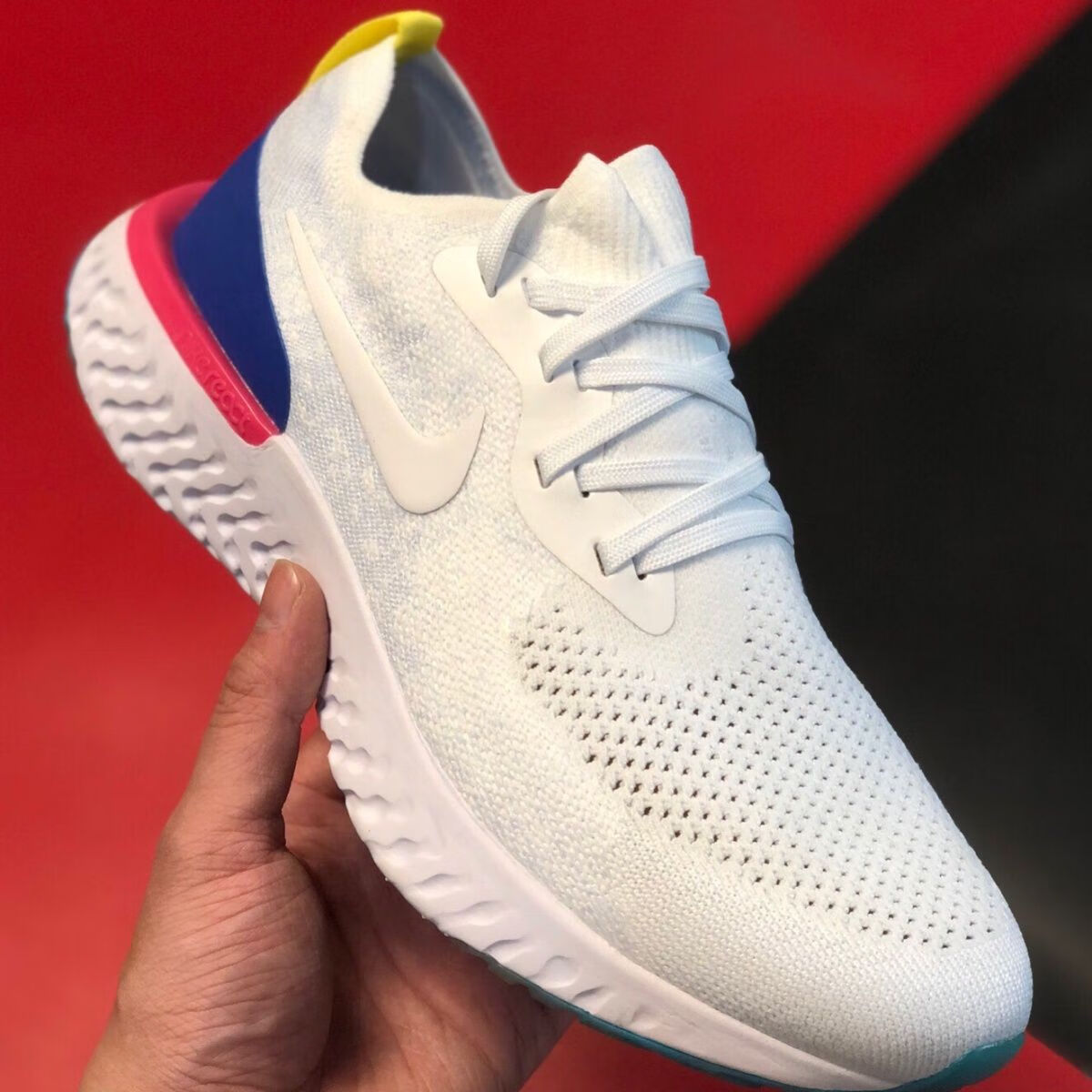 耐nike夏季epic react flyknit 瑞亚泡沫爆米花跑步鞋飞线登月男克