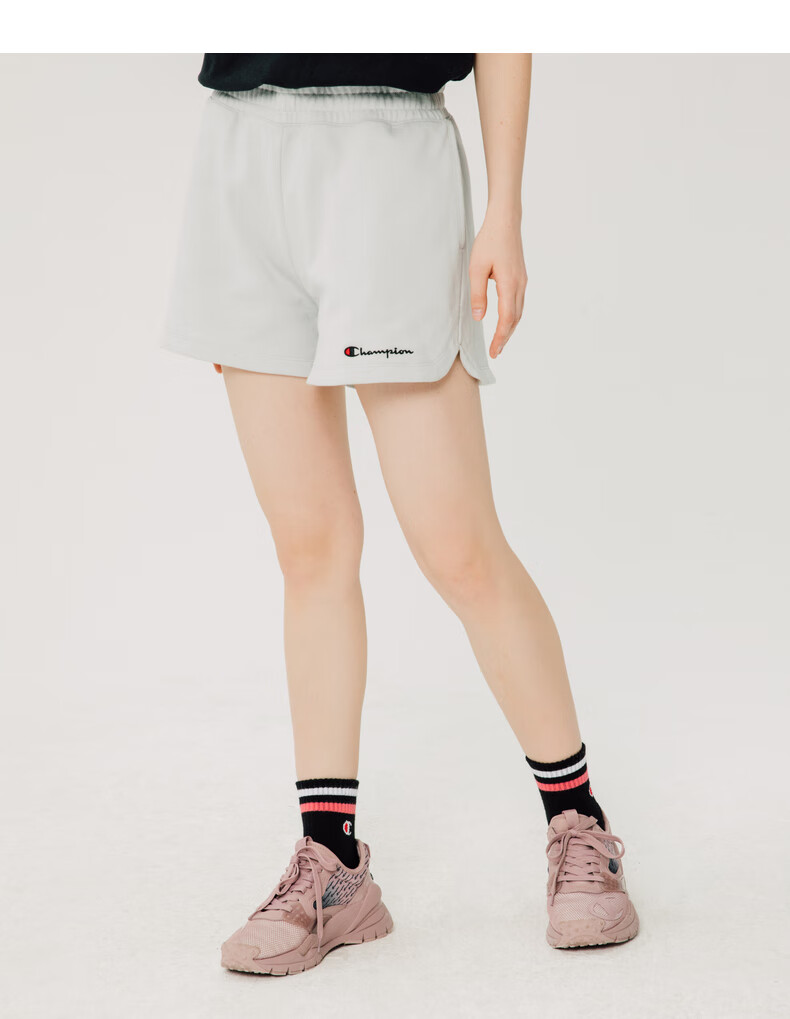 champion2022冠军短裤新款短款裤子女夏宽松黑色时尚气质甜慵懒 灰