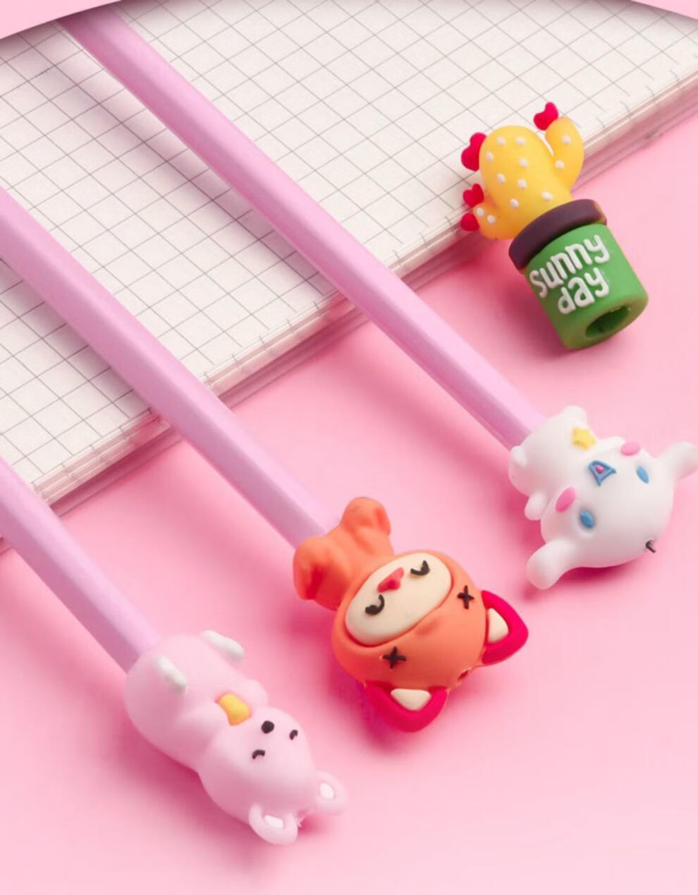 婕染卡通笔帽笔套硅胶铅笔保护套小学生专用铅笔套软胶铅笔帽短笔套子