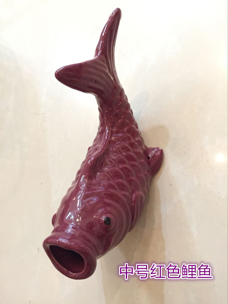 屋顶出水鱼嘴房顶陶瓷金鱼水管排水口装饰滴水龙头外墙锦鲤鱼金鱼sn