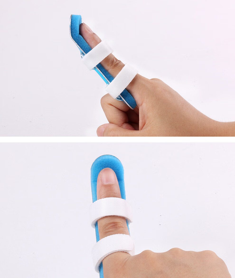 手指固定指套 关节指夹板锤状指器支具伸直护具儿童定制 蓝色 s【图片