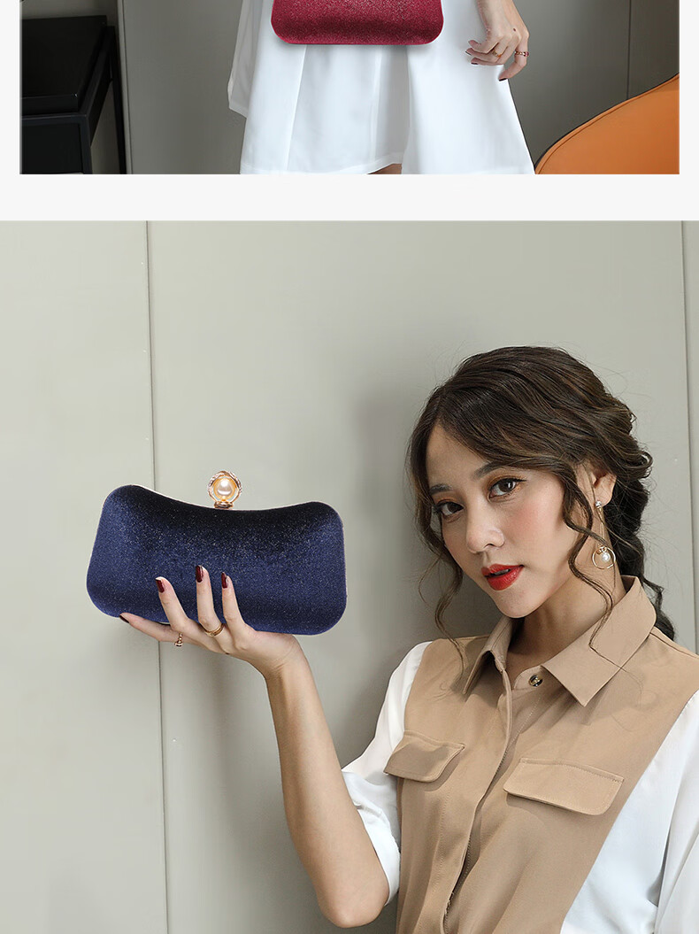 晚宴包女名媛宴会手拿包搭配礼服的包包穿旗袍手包年会手抓包小包红色