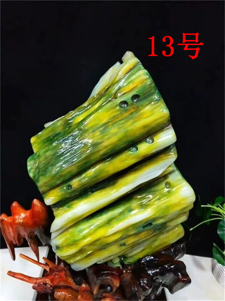 2022新款树化玉摆件天然缅甸树化玉绿料树化石奇石观赏石原石摆件石头