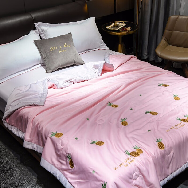 夏季空调被四件套冰丝薄被子夏凉被床上用品枕套单双人被儿童单人被褥