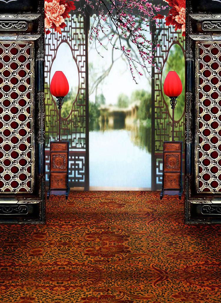 古风直播背景布 中国风拍摄背景布拍摄古风ins挂主播背景布3d立体网红