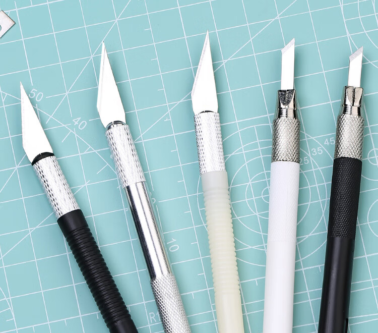 美工刀雕刻笔刀手账可爱少女拆快递切割裁纸手工刀具diy手帐刻刀 白色