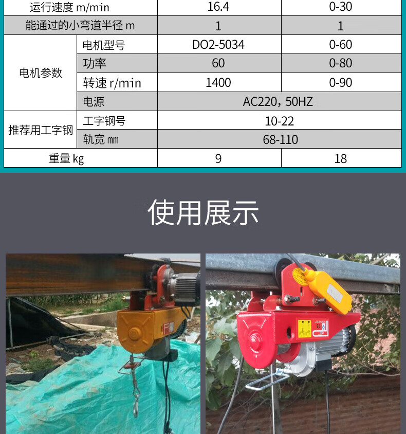手推跑车手拉葫芦工字钢滑车电动单轨猫头吊小车滑轮手动轨道跑车 1吨