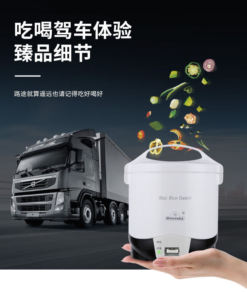 适用于jx2车载电饭煲24v大货车用123人车用电饭锅自驾游16ljx2蓝色24v