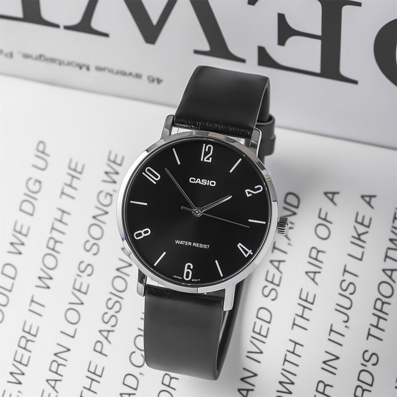 卡西欧 海外代购手表男黑暗之心时尚简约表盘商务款男士腕表 mtp-vt01