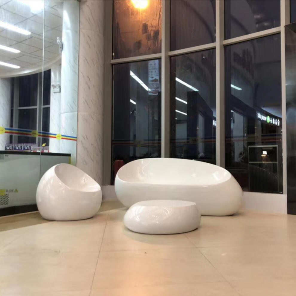 商场玻璃钢休闲座椅蛋壳沙发坐凳办公家具椅户外广场简约休息椅 支持