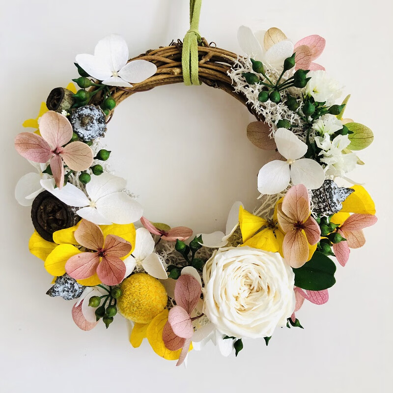 创意礼品永生玫瑰花花环diy材料包手工制作车载挂件装饰不凋谢的保鲜