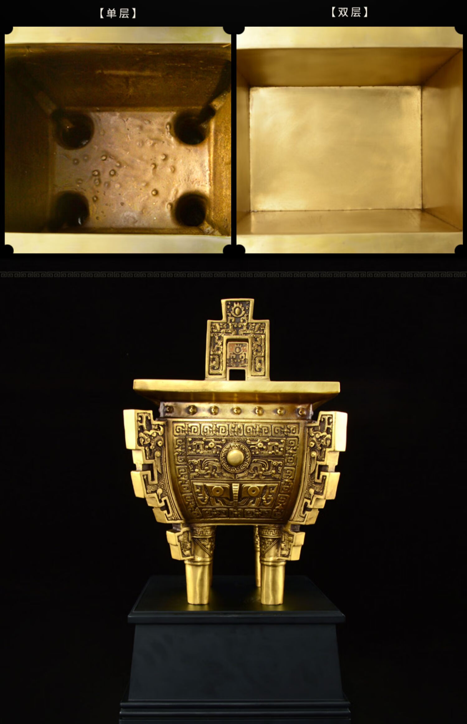 摆件纯铜鼎客厅办公室玄关落地酒店会所前台鼎盛千秋司