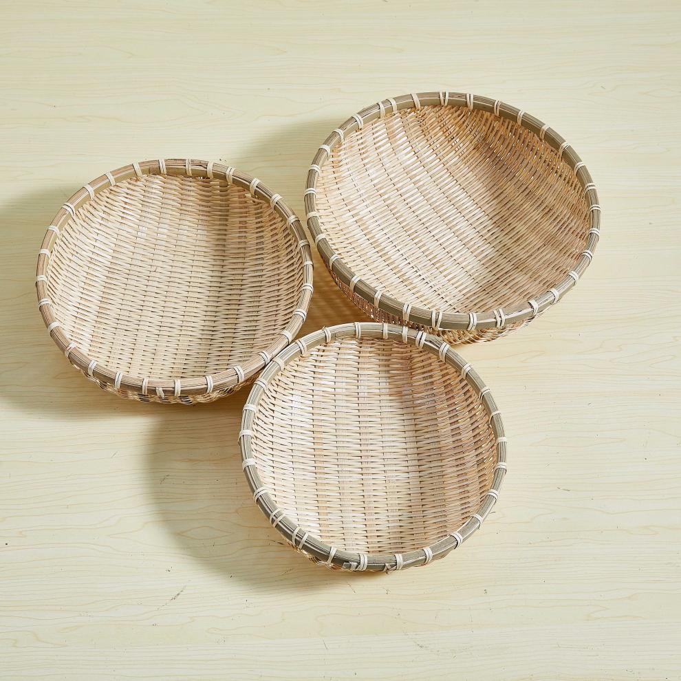 卡莉乐 手工竹编簸箕筲箕馒头收纳筐竹制品篮子洗菜装水果道具表演 乳