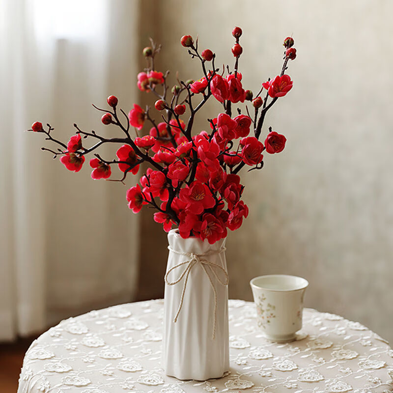 腊梅仿真花梅假花中式家居装饰房间客厅摆设插花餐桌摆件 仿真腊梅