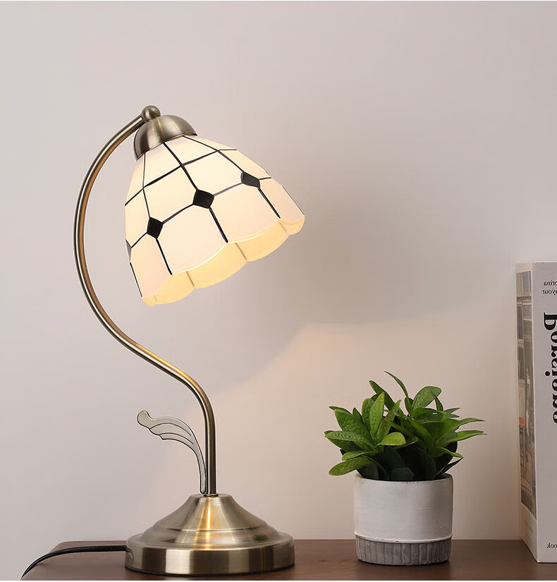 蒂凡尼台灯卧室床头灯地中海风格主卧创意时尚温馨浪漫家用书桌灯