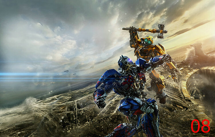 自粘贴纸大黄蜂擎天柱威震天汽车人墙贴壁画贴画海报贴图13120180cm