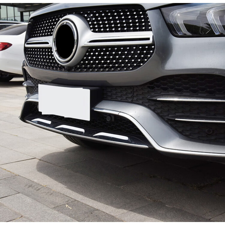适配奔驰gle350前杠亮条gle450前唇电镀条w167后杠镀铬防撞装饰条格栅