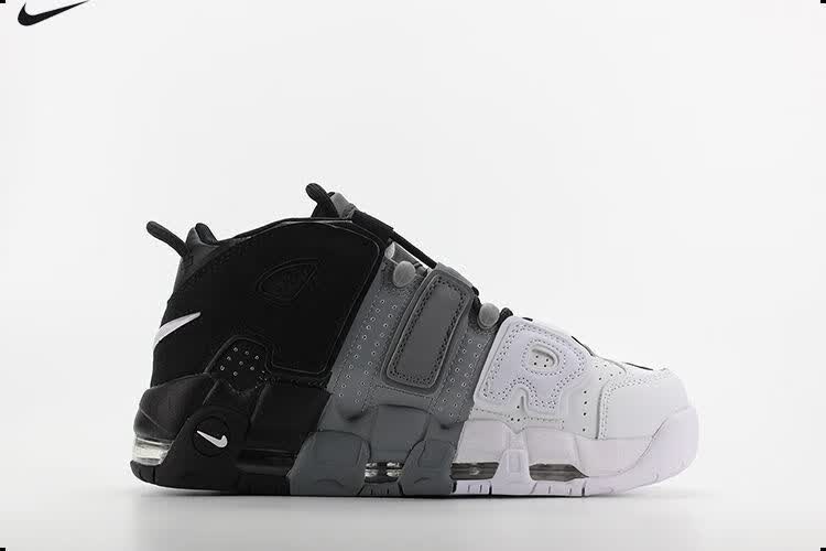 耐克男鞋 air more uptempo黑白灰皮蓬大air气垫休闲女鞋 414sifbey