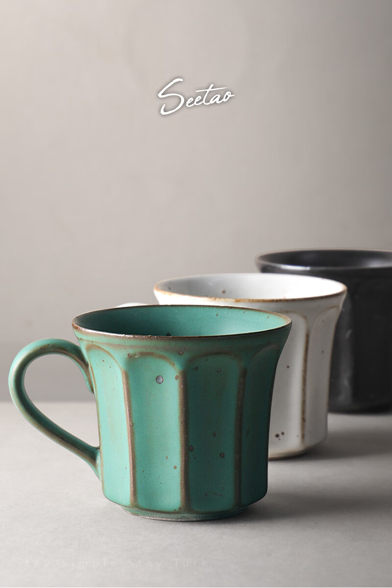 日式艺术咖啡杯手工马克杯粗陶复古咖啡杯简约陶瓷情侣杯艺术杯家用
