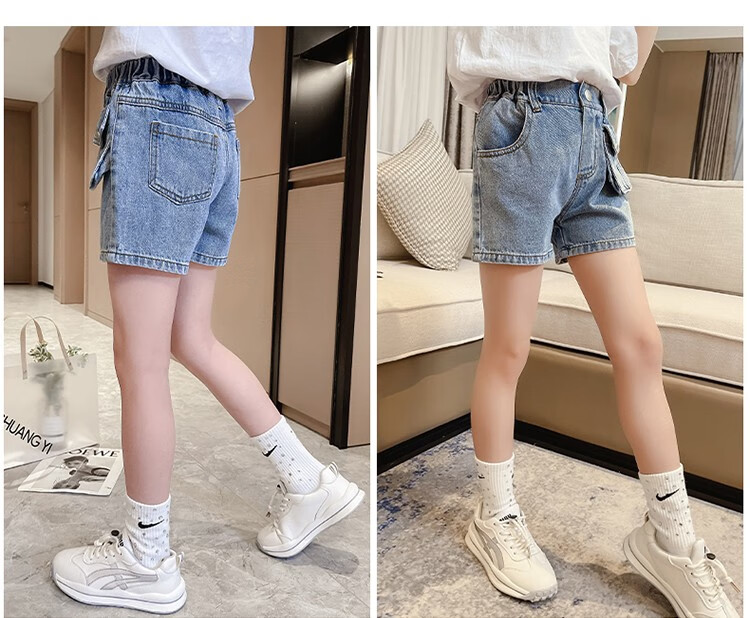 芭梵鼠品牌童装女童牛仔超短裤热裤夏装中大童6-16岁女孩夏季裤子时尚