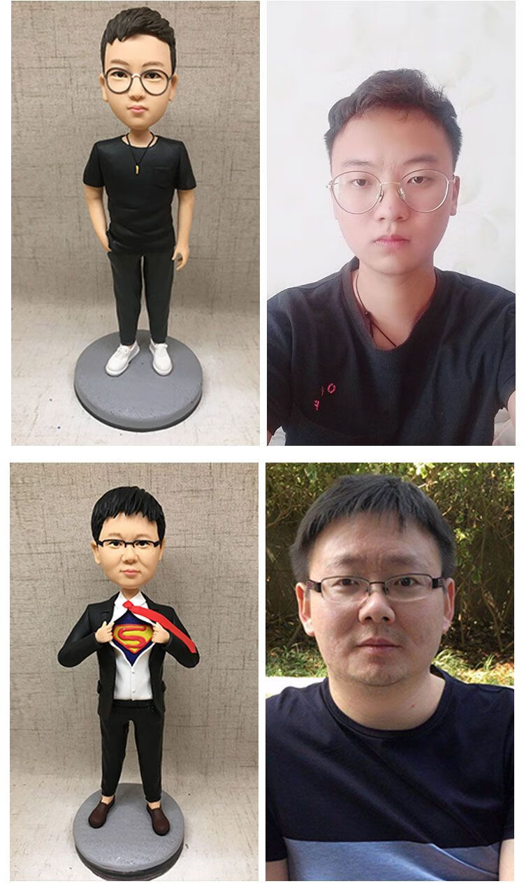 泥人真人定制 泥人真人定制软陶人偶女生日礼物男结婚照片手工diy创意