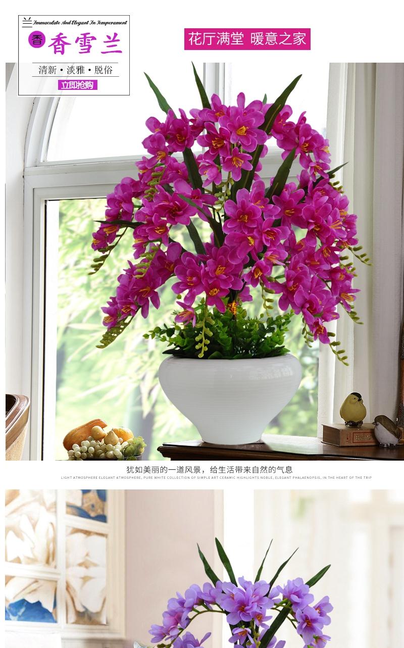 【精选】蝴蝶兰仿真花套装摆件家居客厅电视柜假花绢花塑料花卉干花